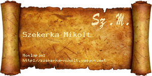 Szekerka Mikolt névjegykártya
